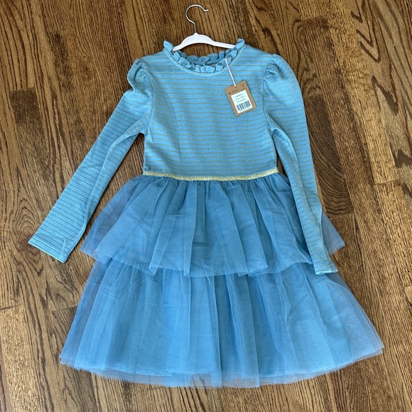 Mini Boden Aqua and Gold Tulle Dress - greenwatershopping.com